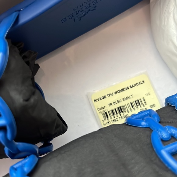 Hermes Rivage Sandals Electric Blue Bleu Smalt with Box and all packaging - Picture 8 of 8